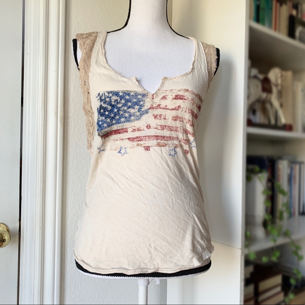 Free People Lace Detail Tank Top